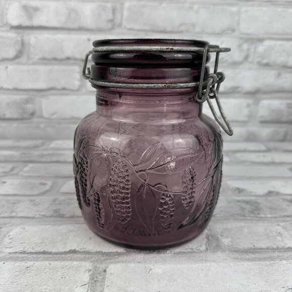 Crownford Giftware 1983 Amethyst Jar Made In Italy - Picture 1 of 4